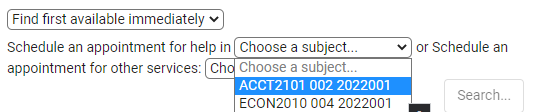Choose a Subject Page