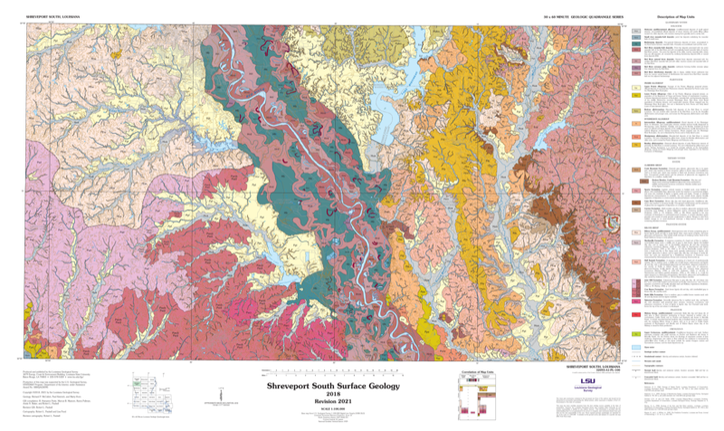 Shreveport South Surface Geology Revision 2021