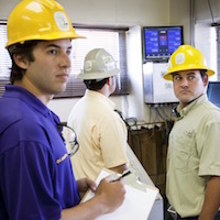 Disaster management students run drills. 