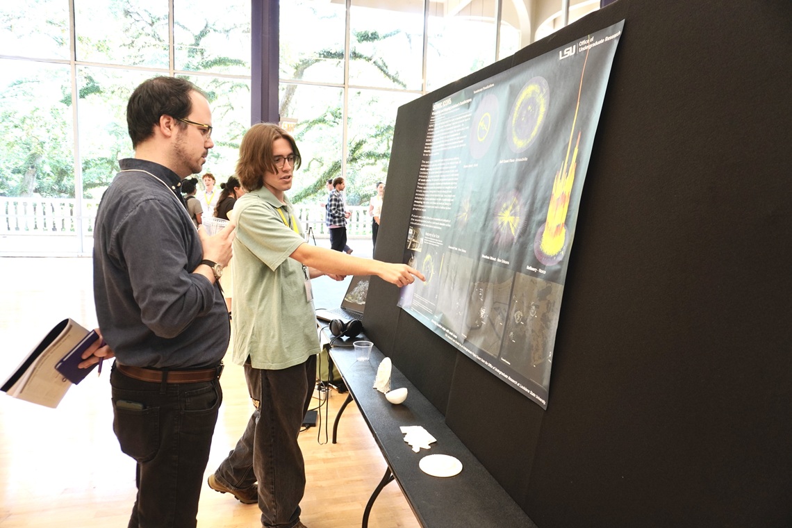 Student presenting their research