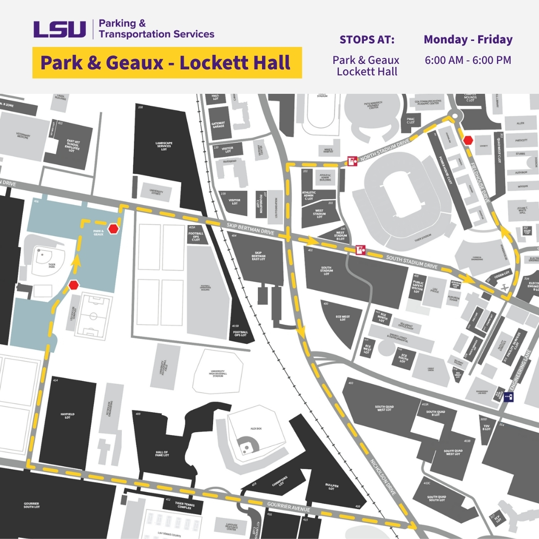 park and geaux lockett route map